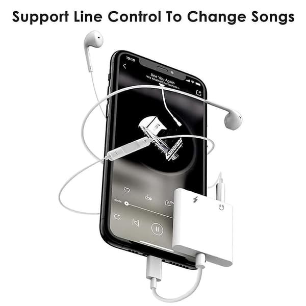 Hovedtelefonadapter til iPhone 2 i 1 til 3,55 mm hovedtelefonforbindelsesadapter til iPhone 12/12 Pro/11/1