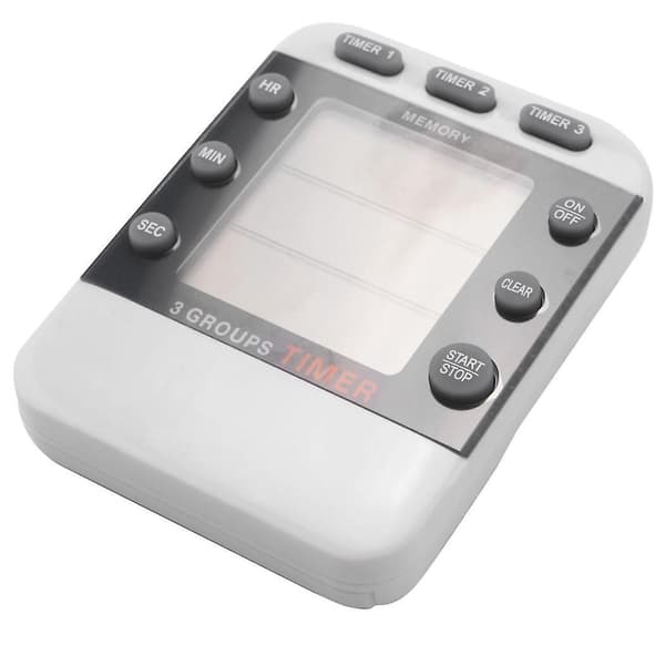Digital Timer 100 Timmar Trippel Nedräkning/Uppräkning Klocktimer Kökstimer Med Lcd-Display Höglarm Magnetfäste