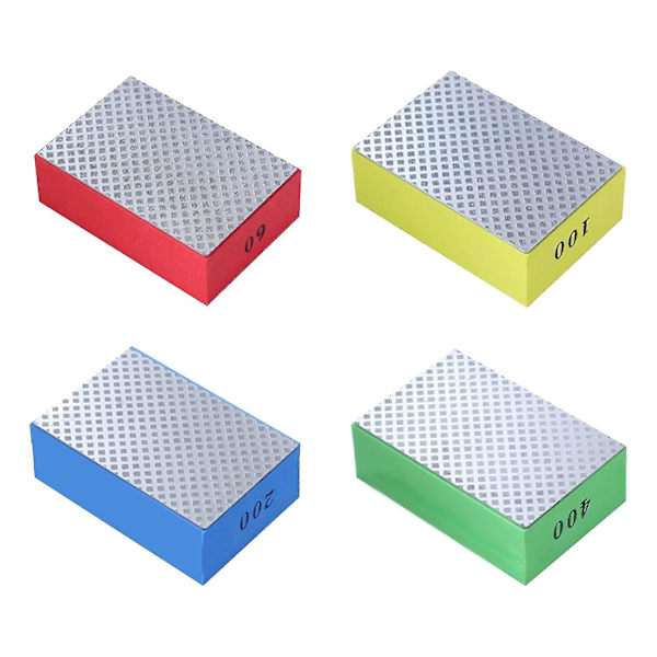 4 stk. Diamant Håndpolerings Puder til Keramikfliser Glas Slibning, Slibning Polering Slibningsblok 6