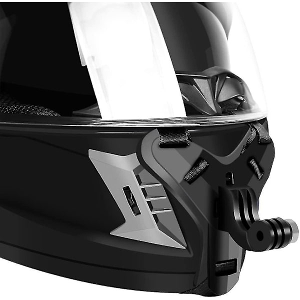 (nior)Hakhållare med motorcykelhjälm rem + extra för olika scenarier platt och böjd självhäftande fäste för Gopro Insta360 Dji Sjcam A
