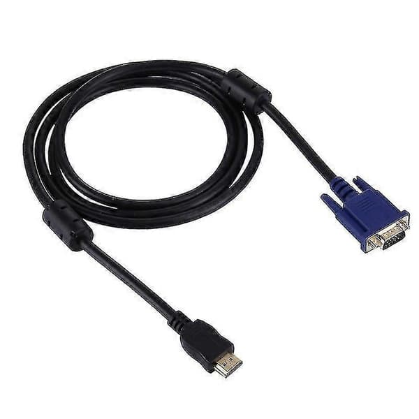 1,8m HDMI Han til VGA Han 15-polet Videokabel (sort)