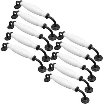 Buegreb - LARGEIGHT - Arkademodel - 10 stk. - Keramik + zinklegering - Sort + Hvid