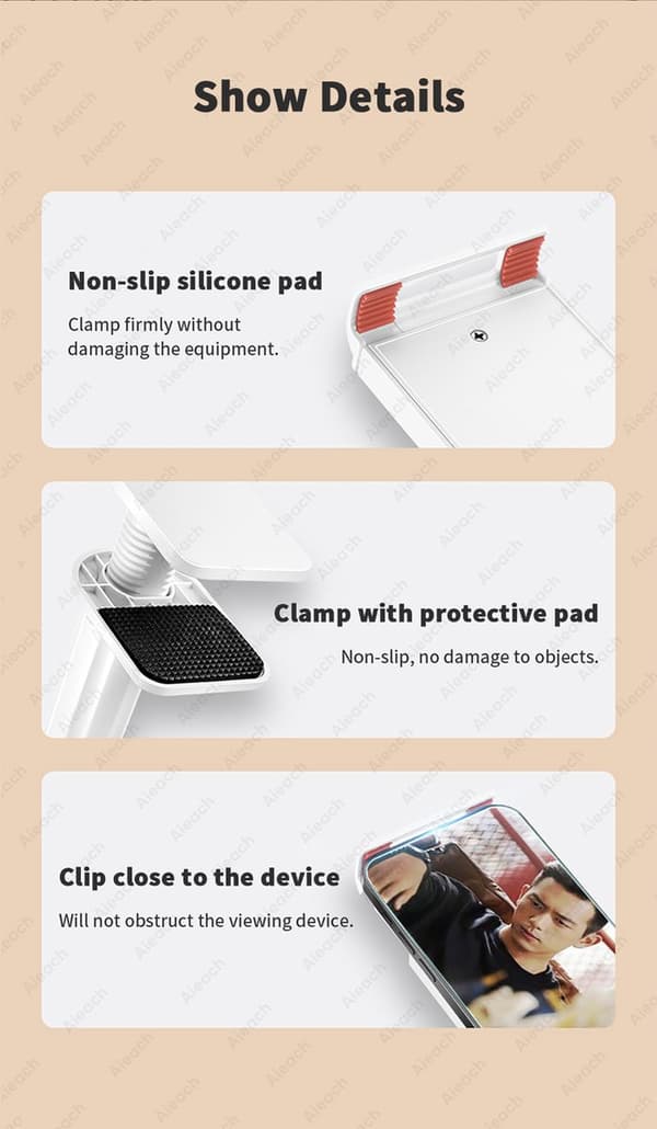 iPad Holder til Seng - Drejearm - Egnet til Telefon / iPad / Switch - Sort
