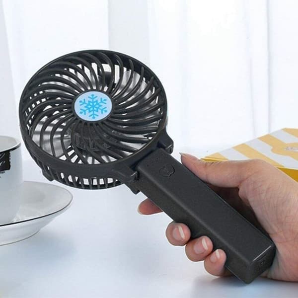 Mini bærbar ventilator. Mini sammenklappelig ventilator genopladelig via USB med tre justerbare blæserhastigheder.