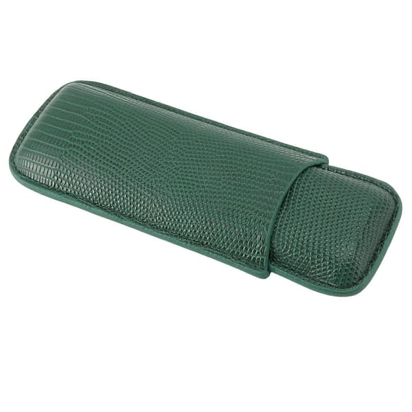 Etui Mode Elegant Bærbar Robust Krokodillehud Tekstur Kunstlæder 2 Fingre Cigarholder