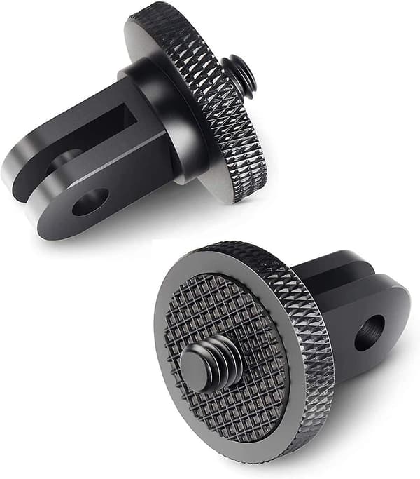 Tripod Adapter Kamera Mount Tilbehør Aluminium Adapter Montering Kameraer Til For Gopro Mount Og Andre Actionkameraer (2 Styk, Sort)
