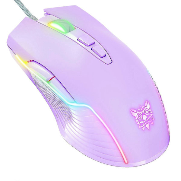 Onikuma Cw905 Trådløs Mus 6400 Dpi Usb Gaming Mus 7-knaps Design Åndende Led Farve Til Desktop Og Bærbar Gamers Lilla