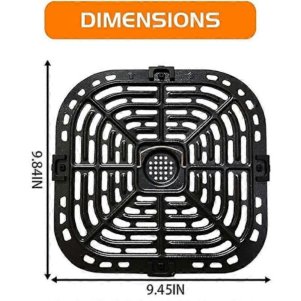 Grillplate for Instants Plus 6QT Luftfriter, Kvadratisk Grillpanne