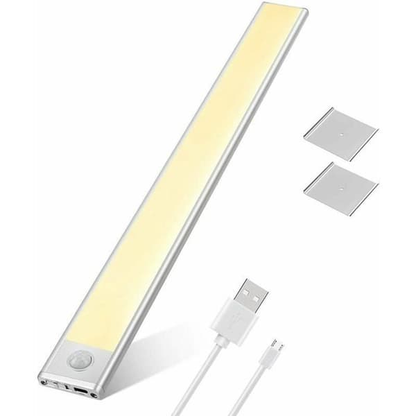 LED Lampe - LARGEIGHT - Underskabsmodel - 76 LED'er - USB genopladelig - Bevægelsessensor