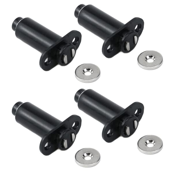 Infälld magnetisk trycklås, 4-pack, trycköppnande skåpdörrlås, drag-tryck, tryckfjäder, tryckutlösning