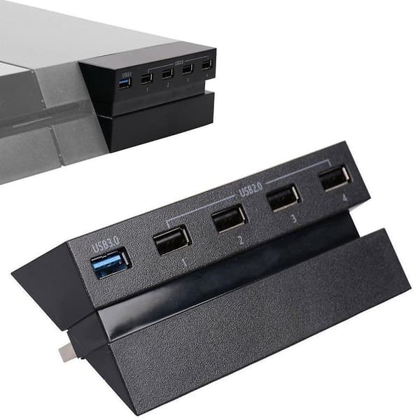 5 Porte USB Hub Til PS4 Høj Hastigheds Oplader Controller Splitter Udvidelses Adapter H