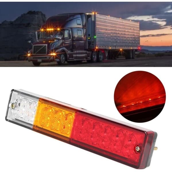 Par rektangulära 20LED-bakljus. 12V. vattentäta. för släpvagn. lastbil. husbil