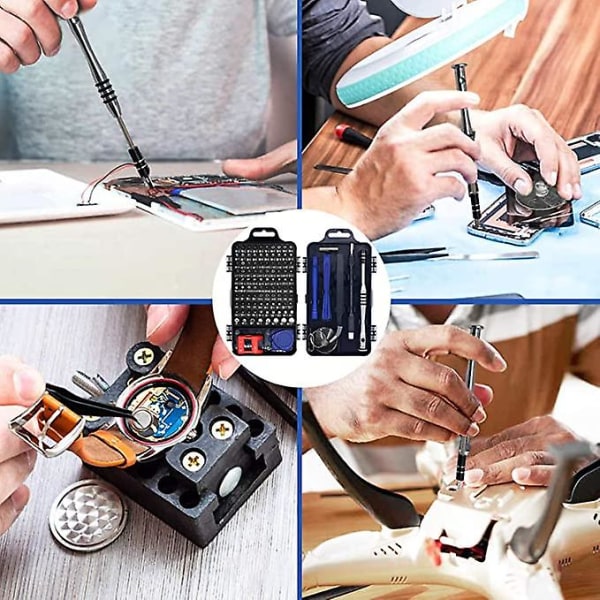 Precision Tool Kit 115 In 1 Tool Repair Reparation, Dator/laptop Skruvmejsel Verktyg Iphone Glasögon Smartphone Watch (svart)