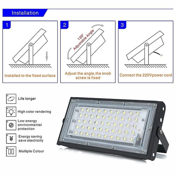 50W IP65 Vanntett Utendørs LED-Flomlys
