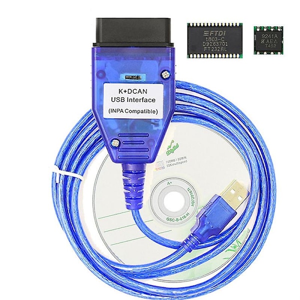 K+CAN Ft232rl -siru, kytkimellä, skannerille, K Dcan USB-kaapeli OBD OBD2 diagnosointiliitäntä