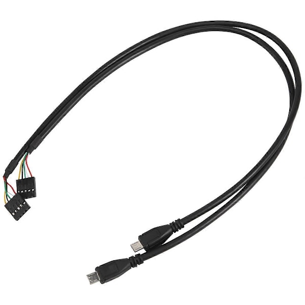 (2 kpl) 50 cm 5-nastainen emolevyn naarasliitin Micro-USB-urossovitin Dupont-jatkokaapeli (5-nastainen/