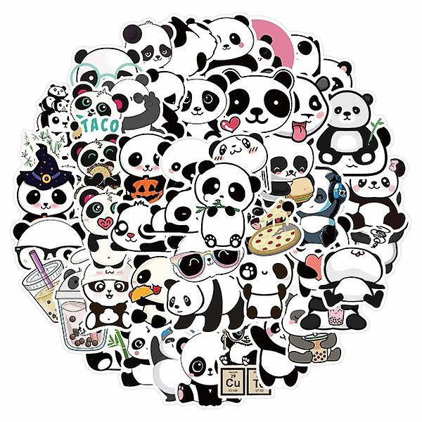 50 stk. Dyre Graffiti Klistermærker Vandtætte Laptop Skate - Panda flerfarvet