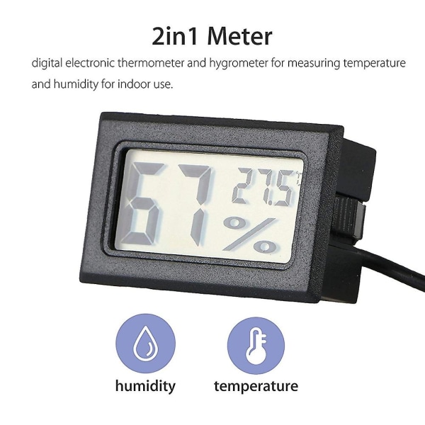 Inbyggd temperatur- och fuktighetsmätare digital LCD-display termometer hygrometer