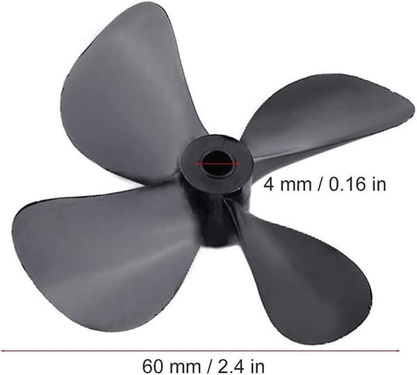 RC Båd 4-Bladet Propeller, 2 Styk Pro & Reverse Propeller Plastik 4-Bladet Fuldt Nedsænket Propeller Til RC Modelbåds Tilbehør