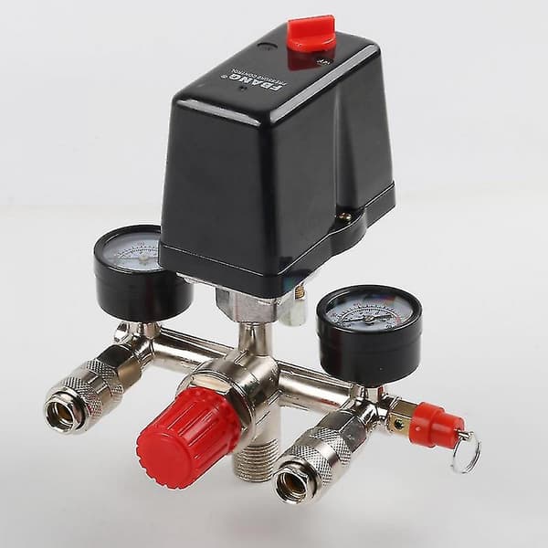 240v 175 Psi Luftkompressor Tryk Switch Kontrolventil, Højtydende Sort