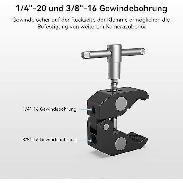 SMALLRIG 10 Tum Magic Arm med Super Clamp Stor Krabbklämma för Monitor LED-ljus - KBUM2732