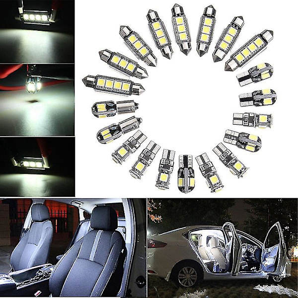 Bil LED Pærer Indvendig Kit - 20 stk Super Lyse Canbus Fejlfri Lys