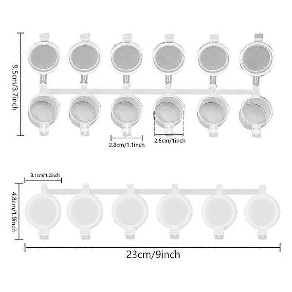 5 Remsor 30 Burk Tomma Färgremsor Färgkoppar, 10 ml/0,35 oz Mini Färgburksremsor Klar Plast