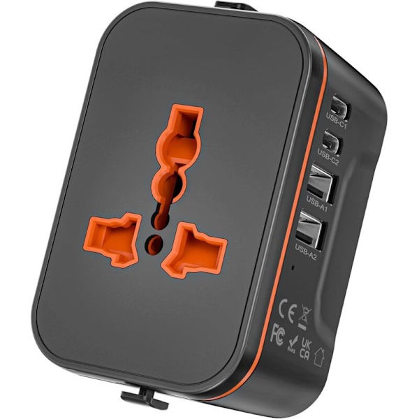 Universal reseadapter. Universal reseadapter med 2 USB och 2 USBC