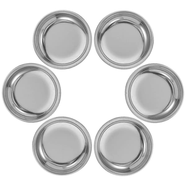 6 stk. tebrevsbrikker i rustfrit stål, drypbakke, te-tilbehør, teholder, rund plade, teunderkop til løse tefiltre