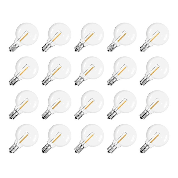 20 stk G40 LED udskiftnings pærer E12 skruesokkel splinterfri LED globe pærer til solstreng