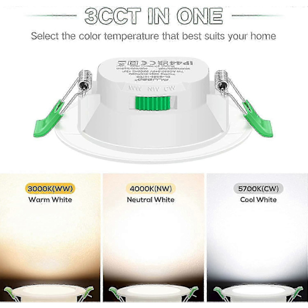 12 stk. 7W Hvid LED Downlight Indbyggede Loftlamper til Slank Spotbelysning