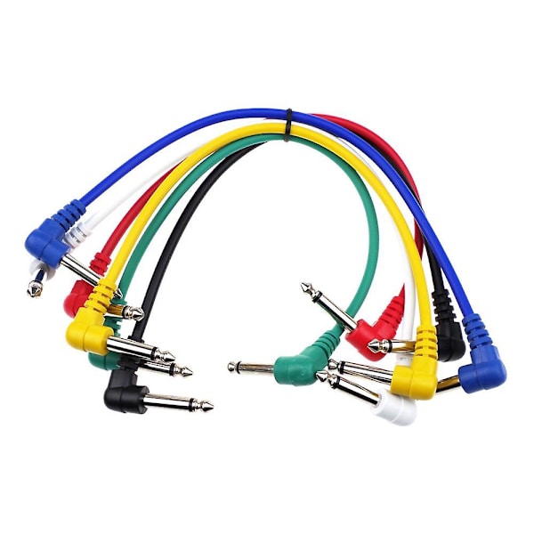 6 Farver Elektrisk Guitar Effekt Patch Kabel Tråd Lydforbindelseskabel