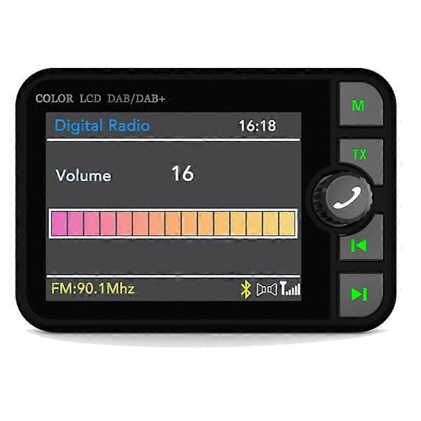 Bil DAB Bil Bluetooth MP3 Digital Radio Grafisk Display Fargeskjerm Biltilbehør