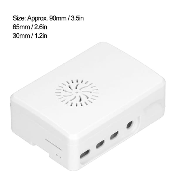 Højkvalitets Raspberry Pi 4B Beskyttelsesetui Hvid