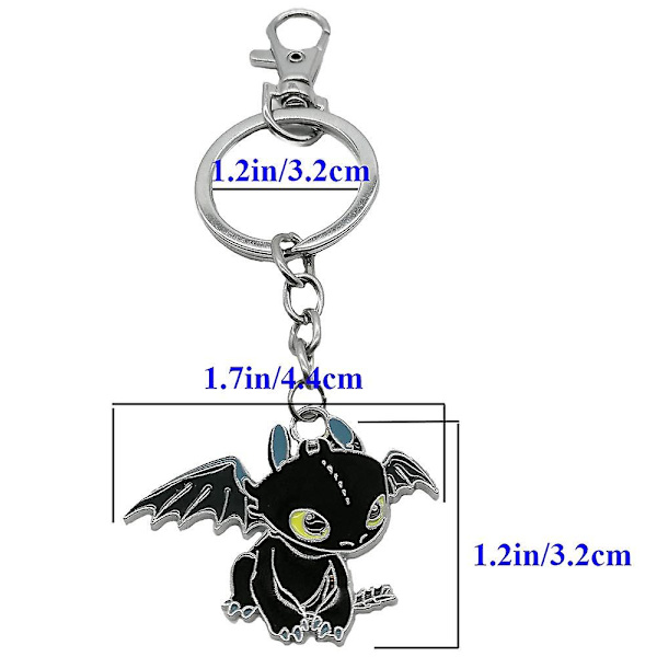 2-pack Par Keychain i Metall, Draksform, Tandlös Keychain, Tandlös Väska Hängare, Present till Kärlekspar, Barn