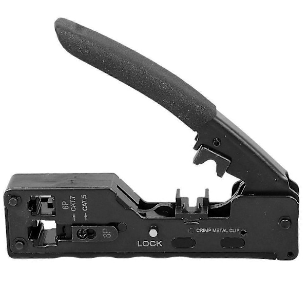 RJ45 Crimpzange + 10 Cat7-kontakter Set Nätverksverktyg Lan-kabeltång Cat 7/6