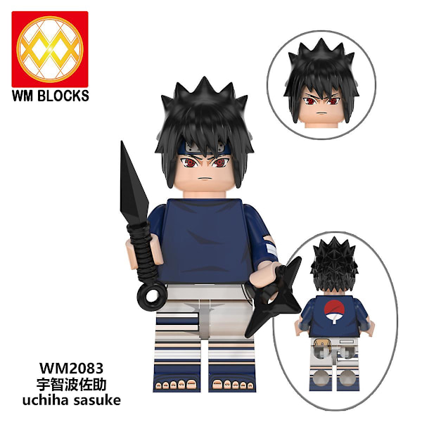 Naruto rakennuspalikka-minifiguuri pienillä osilla, liitettävä nukke, 8 osan setti