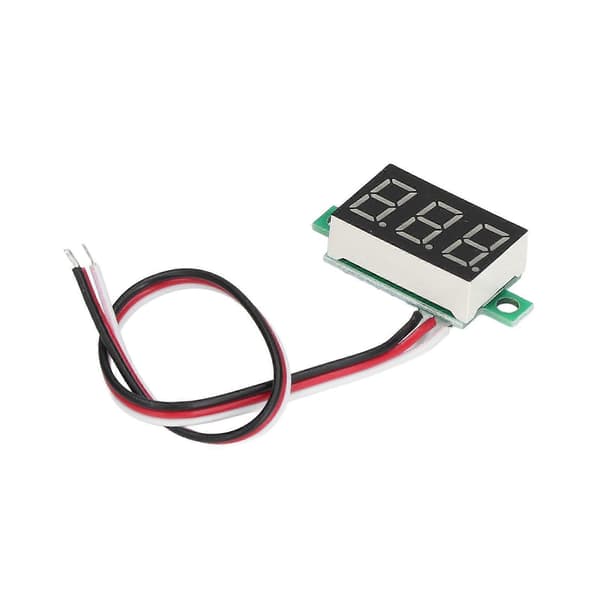 Højkvalitets 2 stk. grønt lys tre-leder DC digital display voltmeter hoved 0,36