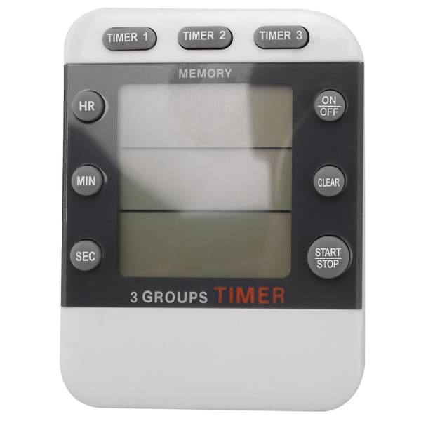 Digital Timer 100 Timmar Trippel Nedräkning/Uppräkning Klocktimer Kökstimer Med Lcd-Display Höglarm Magnetfäste