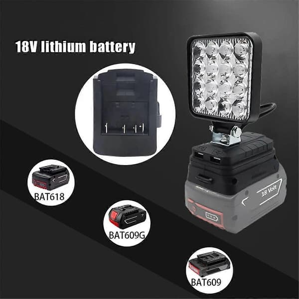 16 LED Arbeidslys Spotlights for Bosch 18V Litiumbatteri