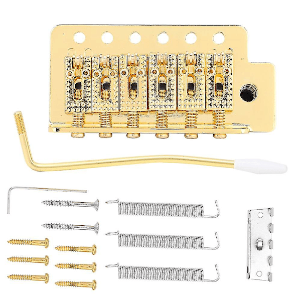 Guld ST Gitarr Tremolo System - Rulle Enstaka Låsning Vibrato Brygga Stränghållare