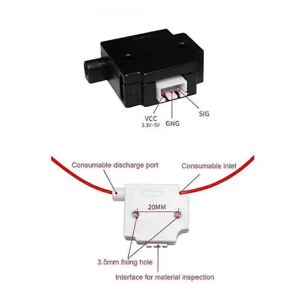1 stk. til ANYCUBIC Kobra 2 Pro/Kobra 2Plus/Kobra 2 Max Filament Detektionsmodul / Sensor