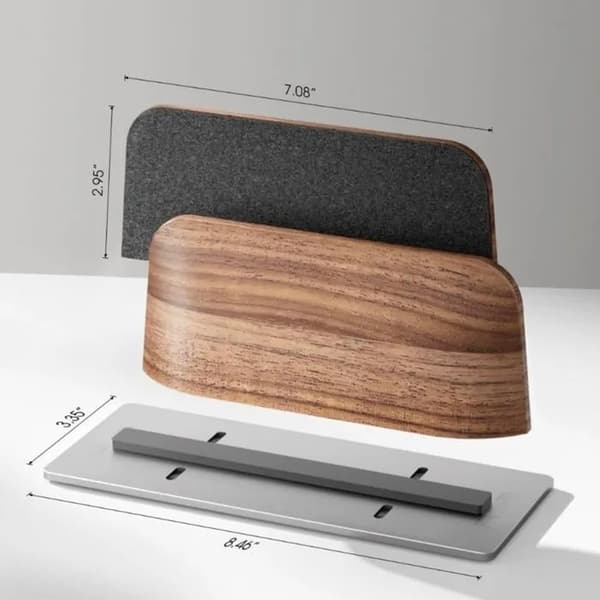 Vertikalt laptopställ, svart valnöt och aluminium