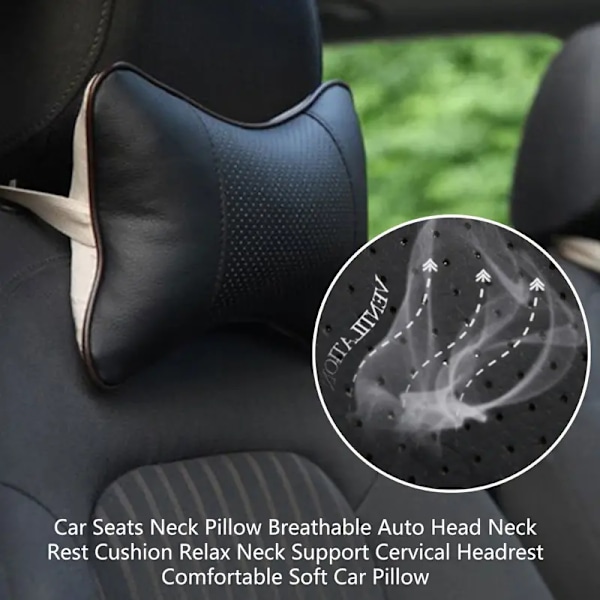 Bilstol Nackkudde Andas Auto Huvud Nackstödskudde Relax Nackstöd Cervikalt Nackstöd Bekväm Mjuk Bilkudde svart