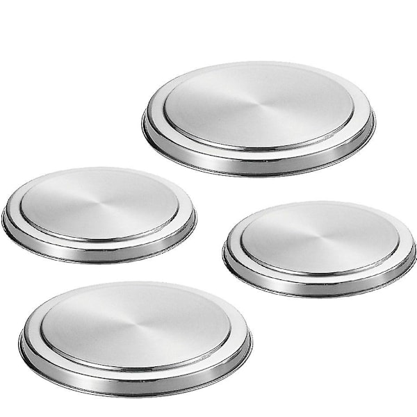4 stk Rustfritt Stål Komfyrdeksel Komfyrplate Topp Kokebeskyttersett Utstyr 17/21cm Kjøkken A