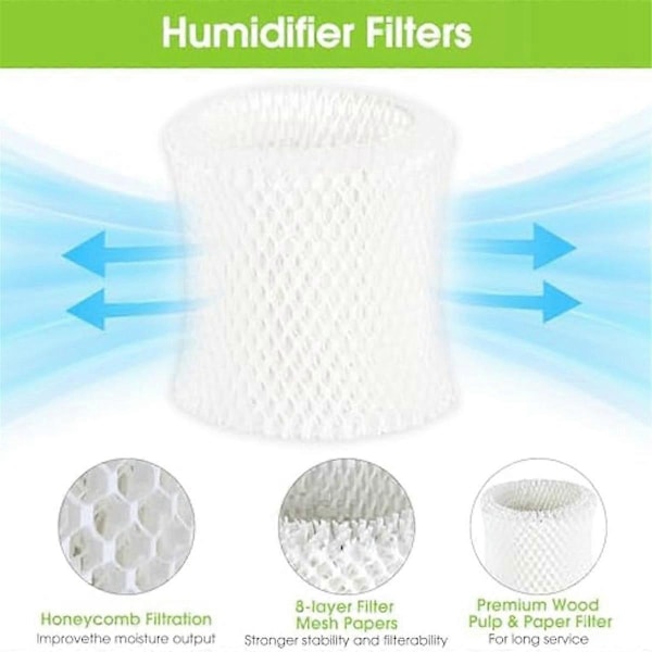 8 stk. Luftfukterfiltre for Canopy Bedside, erstatningsfiltre for Canopy Bedside luftfuktere, tre