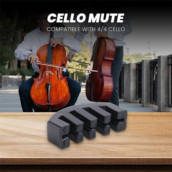 Gummi Øve 5 Klør Cello Demper for 1/8 - 4/4 Størrelse Cello Volumkontroll