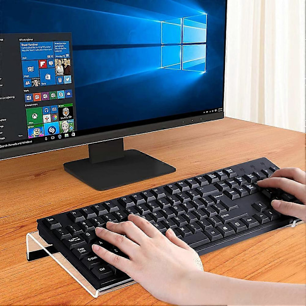 Akryl Tangentbordshållare, Akryl Vinklad Dator Tangentbordshållare Klar Tangentbordsstativ för Ergonomisk T