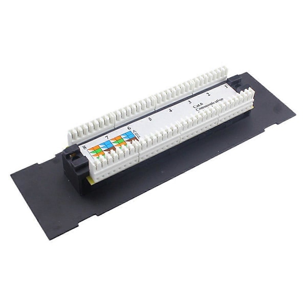 8-Port Patch Panel for Cat. 6 Allsidig Datasenter Plast Veggfeste for Datamaskin Hjem for Kabling