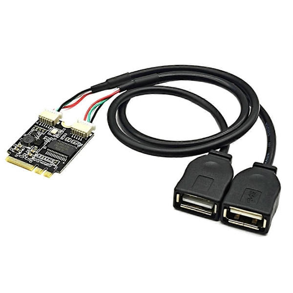 KEY A-E til USB2.0 Udvidelseskort M.2 NGFF til USB Riser-kort KEY A-E til Dobbelt Port USB2.0 Interface
